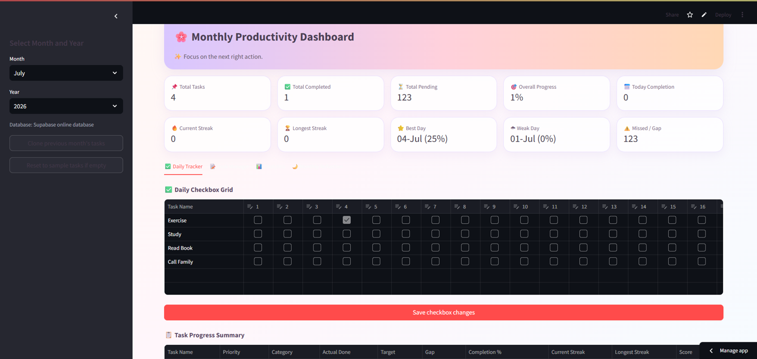 Personal Productivity application preview